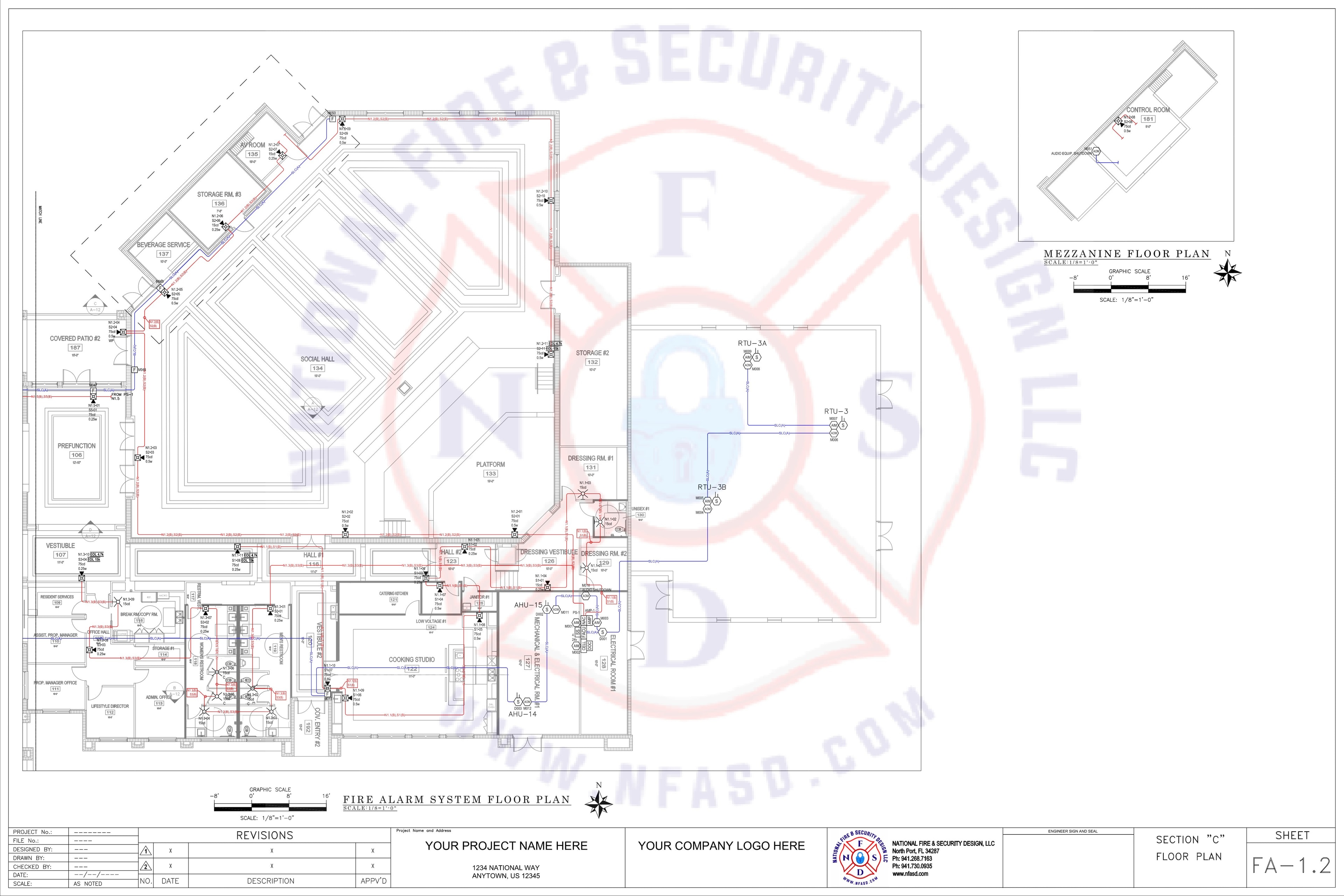 FA-1.2 — Floor Plan Section "C" & Mezzanine
