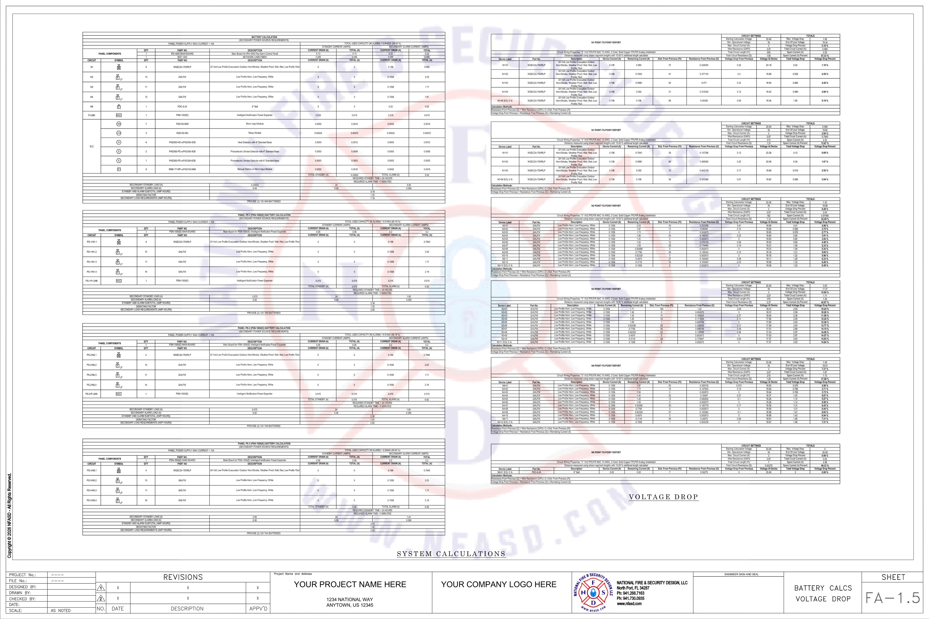FA-1.5 — Battery Calcs & Voltage Drop